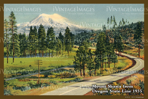 Mount Shasta Postcard 1935 - 08