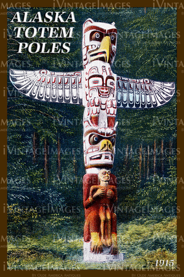Alaska Totem Pole 1 - 1915- 009