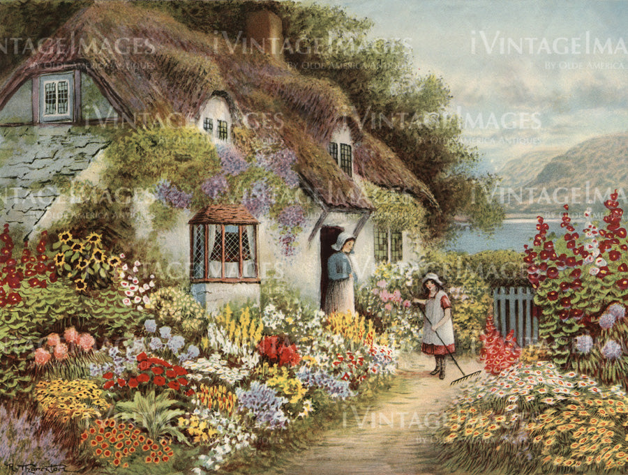 1925 English Cottage Flower Garden - 013