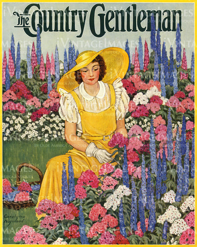 1933 Woman in Flower Garden - 017