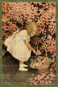 1912 Jessie Willcox Smith Picking Roses - 025