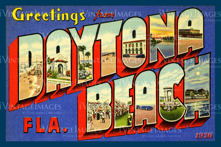 Daytona Beach Large Letter 1930 - 2