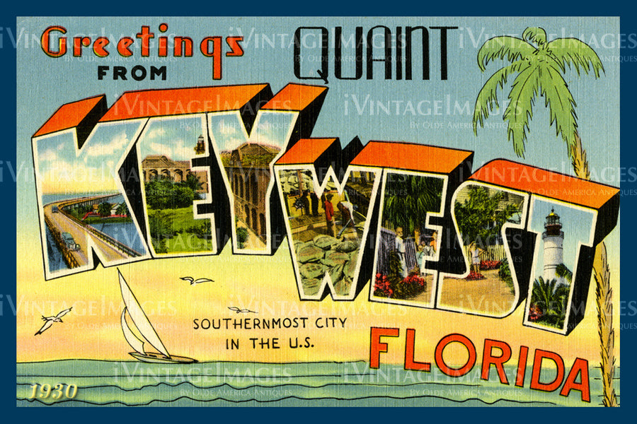 Key West Large Letter 1930 - 2