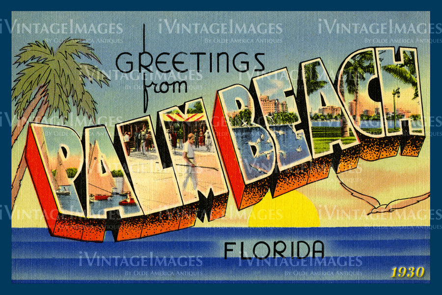 Palm Beach Large Letter 1930