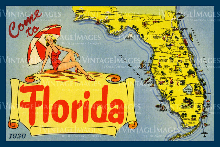 Florida State Map 1930 - 1