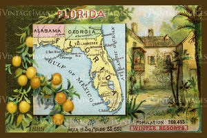 Florida State Map 1889