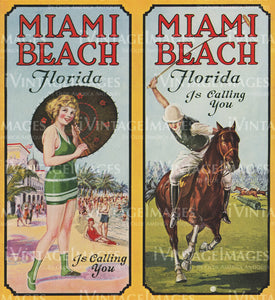 1946, MIAMI, Florida Fold Out Post Card Booklet (Scarce / Vintage)