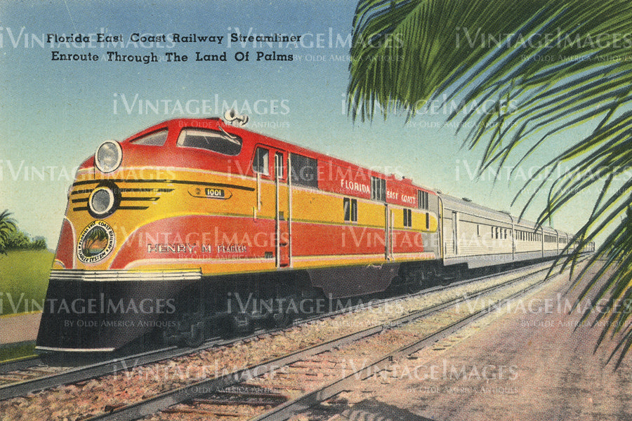 Streamline Train East Coast Florida 1945