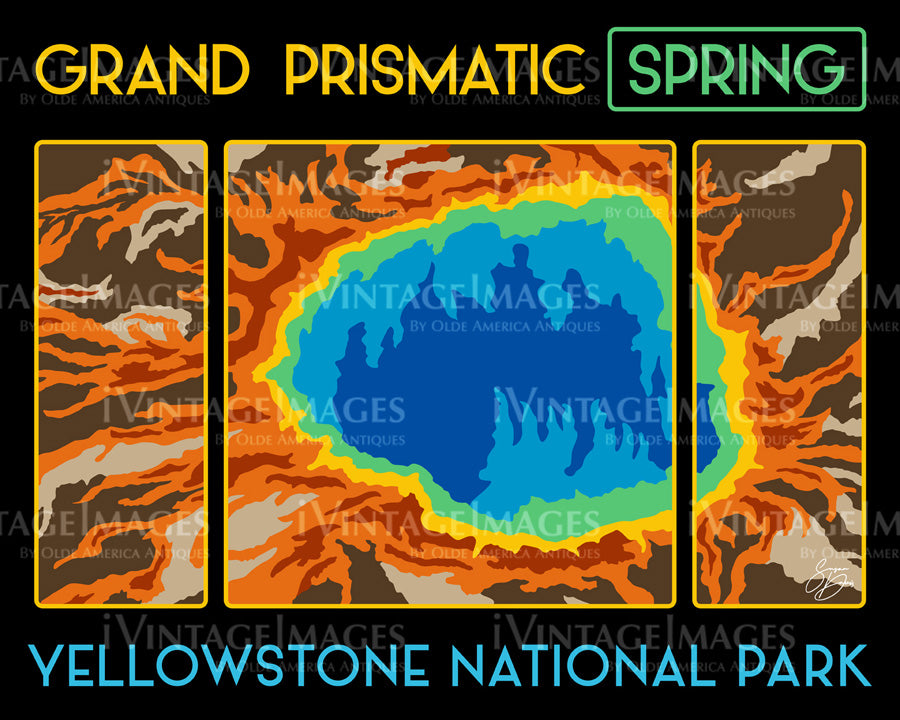 Grand Prismatic Spring Poster - 20x16