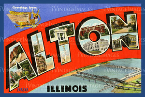 Alton Illinois Large Letter 1930