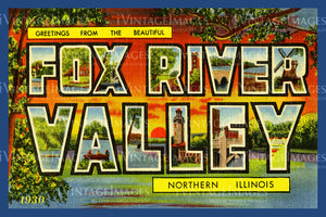 Fox River Valley Illinois Large Letter 1930