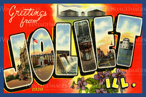 Joliet Illinois Large Letter 1930