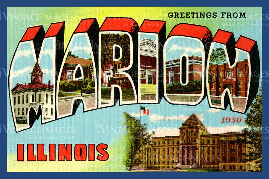 Marion Illinois Large Letter 1930