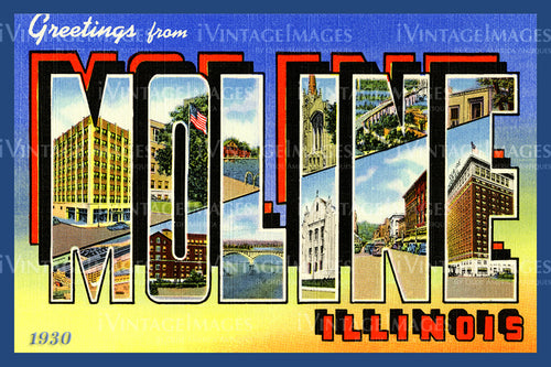 Moline Illinois Large Letter 1930
