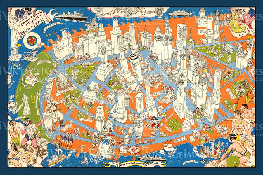 New York City Manhattan Map 1939