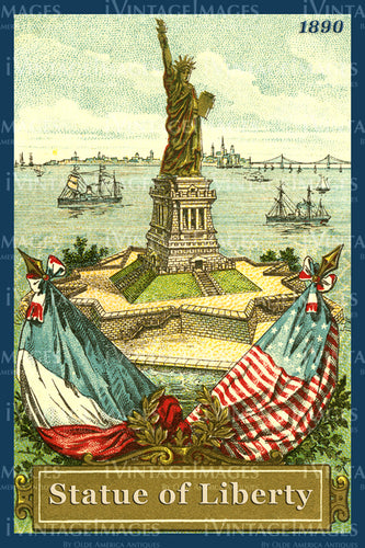 Statue of Liberty Flags 1890