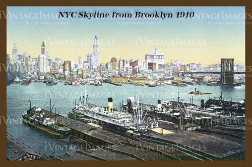 New York City Skyline from Brooklyn 1910 - 1