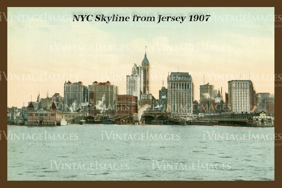 New York City Skyline from Jersey 1907