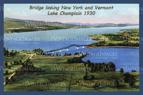 Bridge Lake Champlain NY to VT 1930