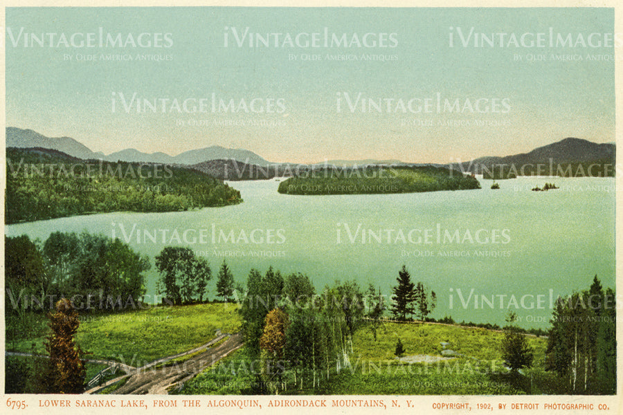 Lower Saranac Lake Adirondack Mountains 1902