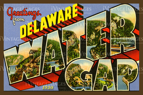 Delaware Water Gap Large Letter 1930 - 1