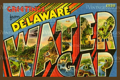 Delaware Water Gap Large Letter 1930 - 2