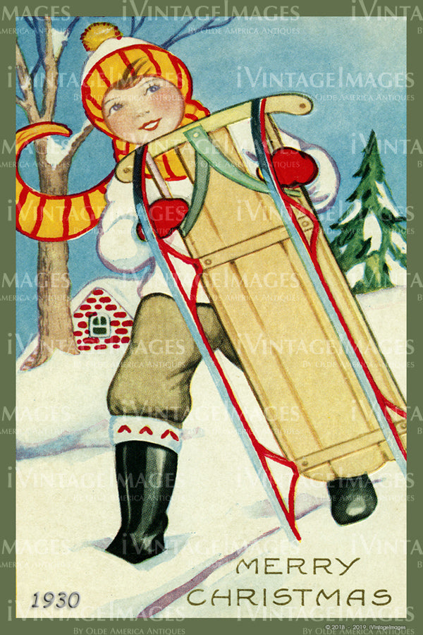 1930 Christmas Postcard - 013