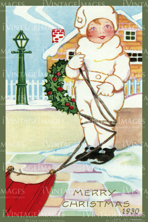 1930 Christmas Postcard - 014