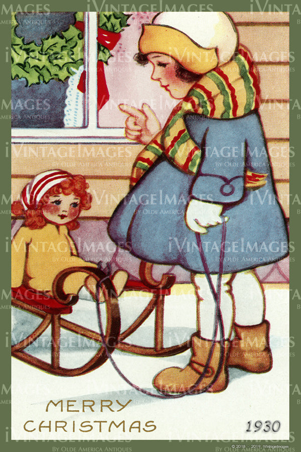 1930 Christmas Postcard - 016