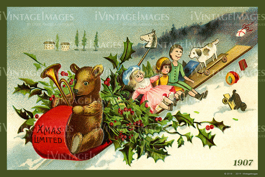 1907 Christmas Postcard - 038