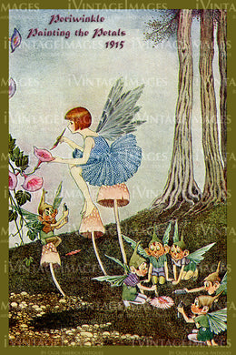 Outhwaite Fairy 1915 - 4 - Periwinkle Painting the Petals
