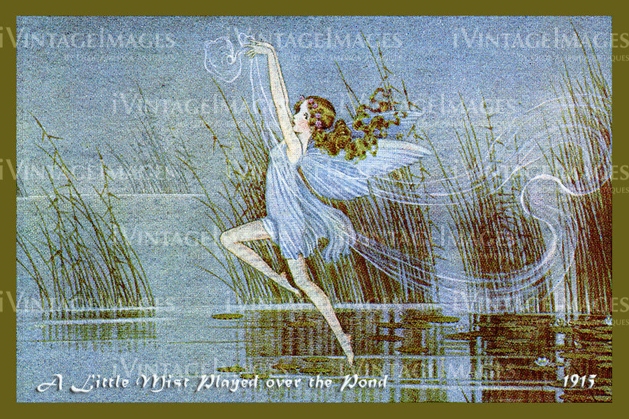 Outhwaite Fairy 1915 - 7 - A Little Mist Played over the Pond