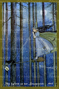 Outhwaite Fairy 1915 - 14 - The Witch on her Broomstick