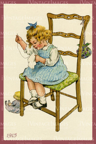 Sewing Postcard 1915 - 134