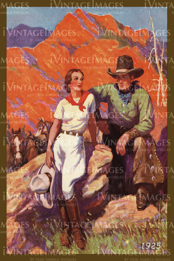 1925 Cowgirl and Cowboy Print - 40