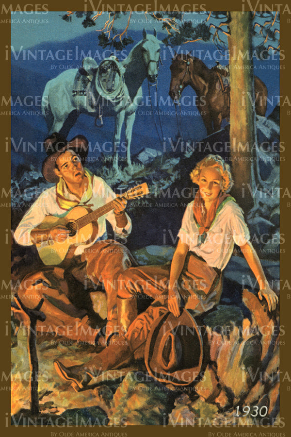 1930 Cowgirl and Cowboy Print - 43