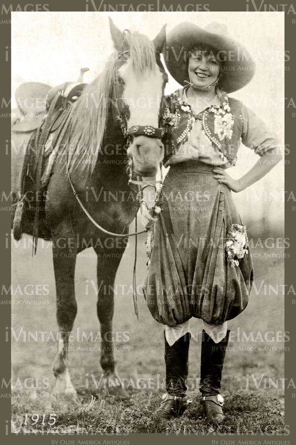 1915 Rodeo Cowgirl Photo - 62