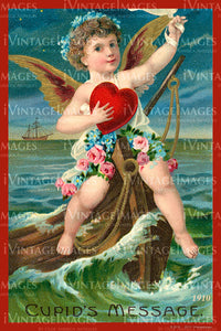 Victorian Valentine and Cupid 1910 - 69