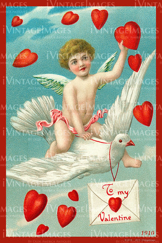 Victorian Valentine and Cupid 1910 - 70