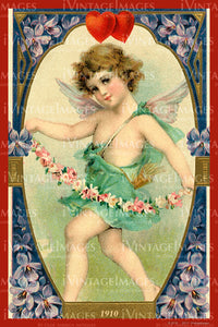 Victorian Valentine and Cupid 1910 - 71