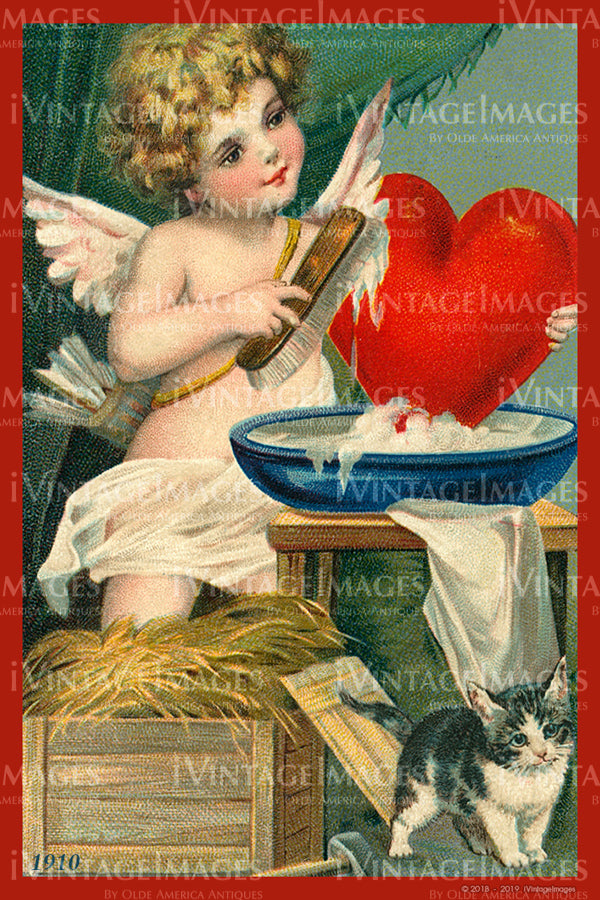 Victorian Valentine and Cupid 1910 - 73