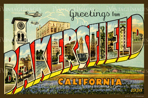 Bakersfield California Large Letter 1930 - 004