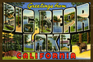 Big Bear Lake California Large Letter 1930 - 006
