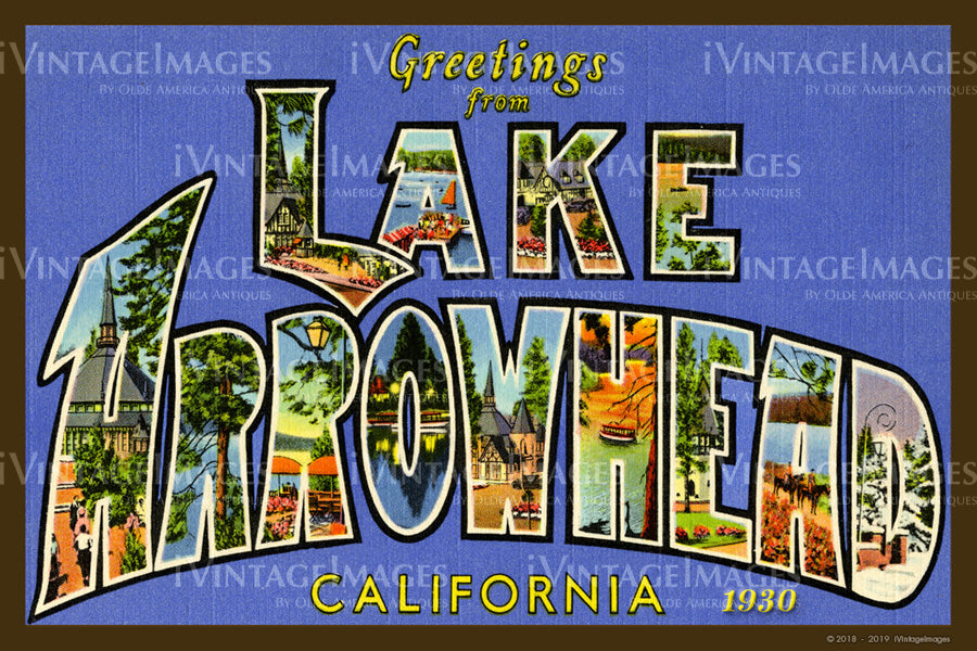 Lake Arrowhead California Large Letter 1930 - 023