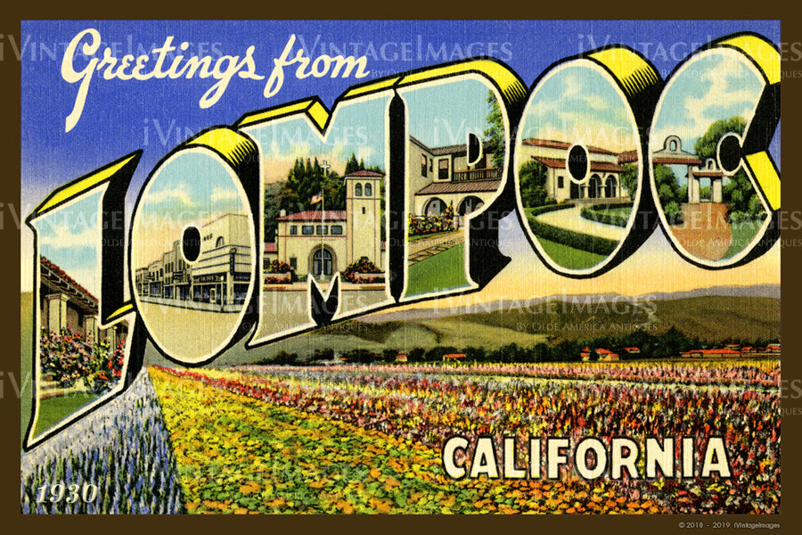 Lompoc California Large Letter 1930 - 026