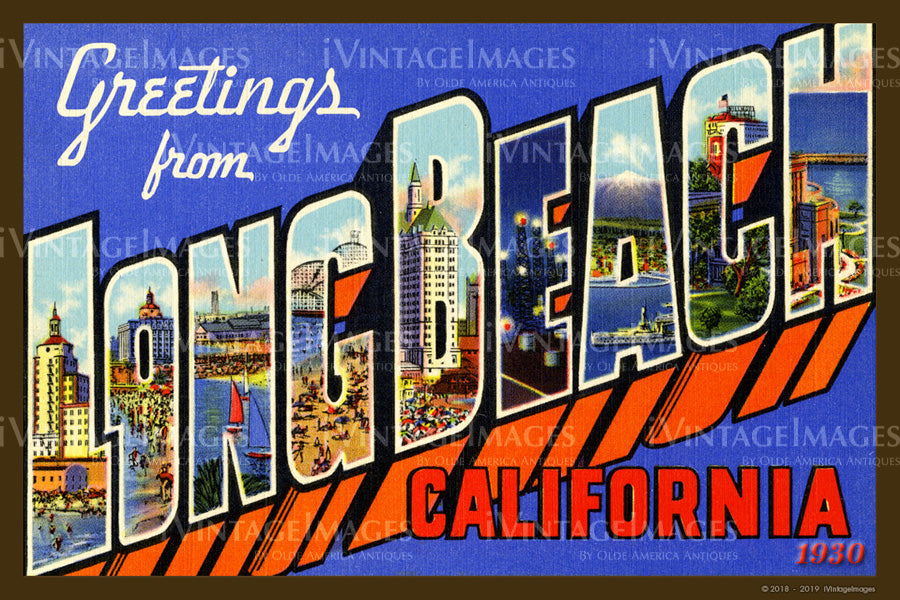 Long Beach California Large Letter 1930 - 027