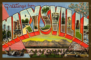 Marysville California Large Letter 1930 - 029