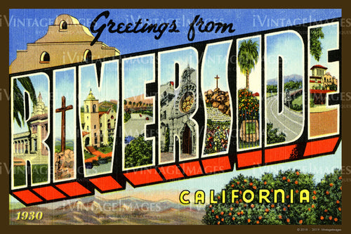 Riverside California Large Letter 1930 - 037