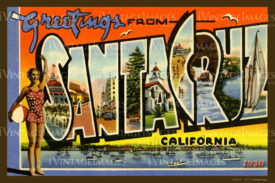 Santa Cruz California Large Letter 1930 - 044