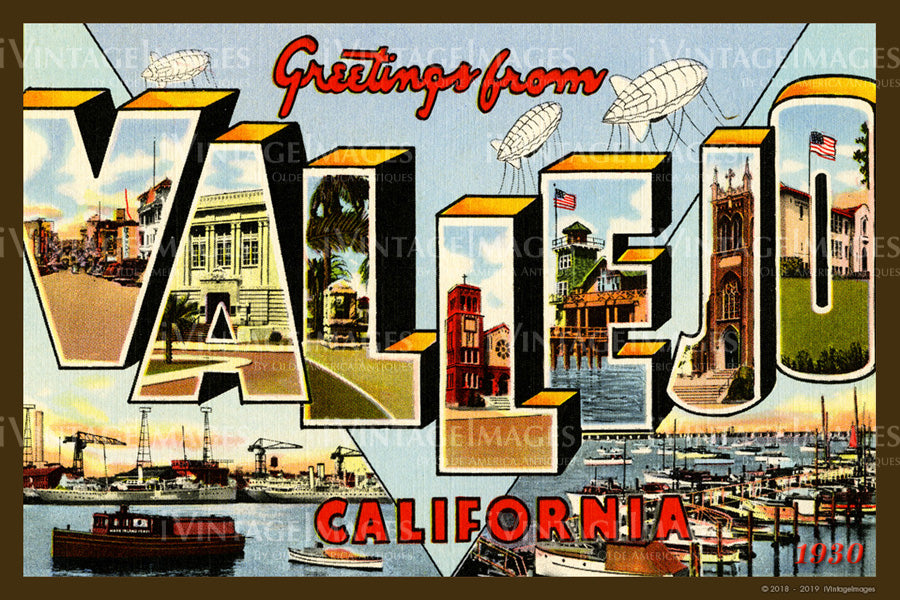 Vallejo California Large Letter 1930 - 046